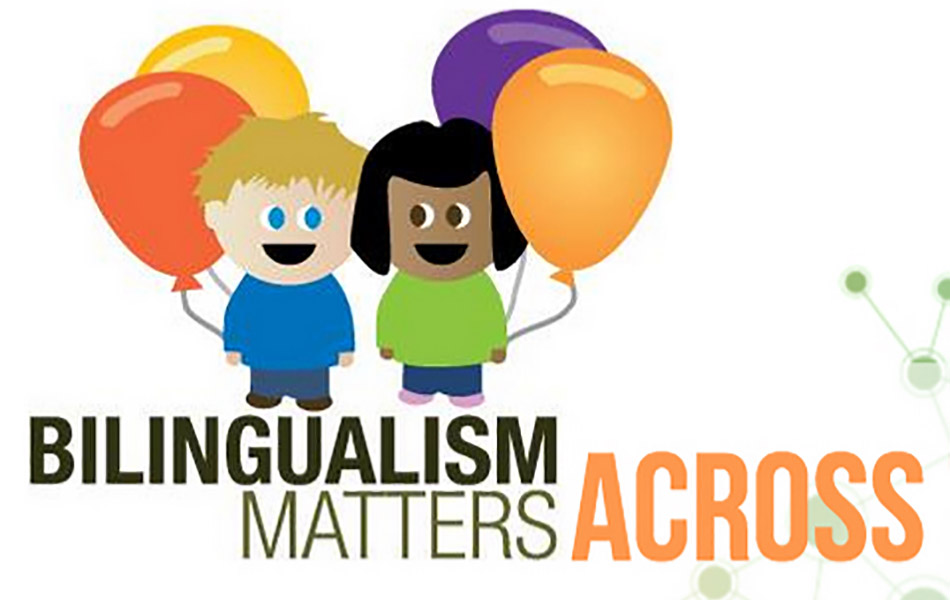 Two cartoon children holding colourful balloons