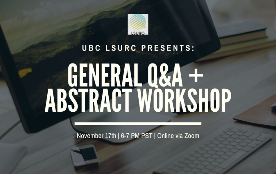 The poster for the LSURC Q and A, a computer and keyboard with text overlaid