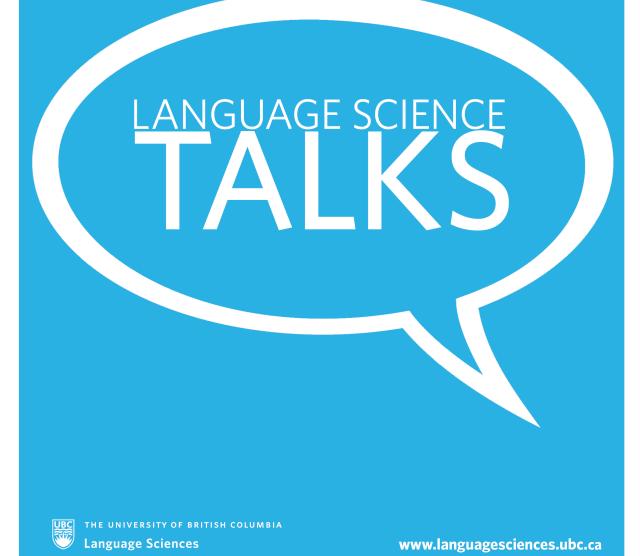 An image of the Language Science Talks logo, a white speech bubble on a light blue background, with the text Language Science Talks within the bubble
