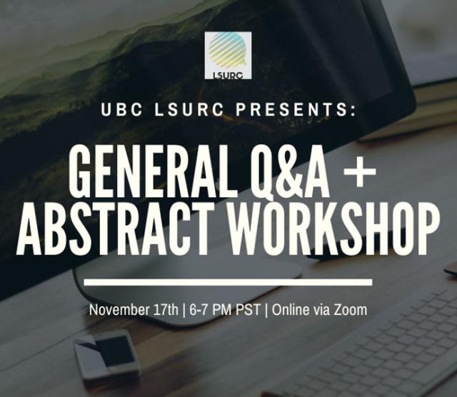The poster for the LSURC Q and A, a computer and keyboard with text overlaid